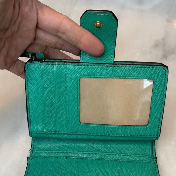 Coach Wallet Leather Cross Grain Snap Closure Compact Wallet - Picture 13 of 16